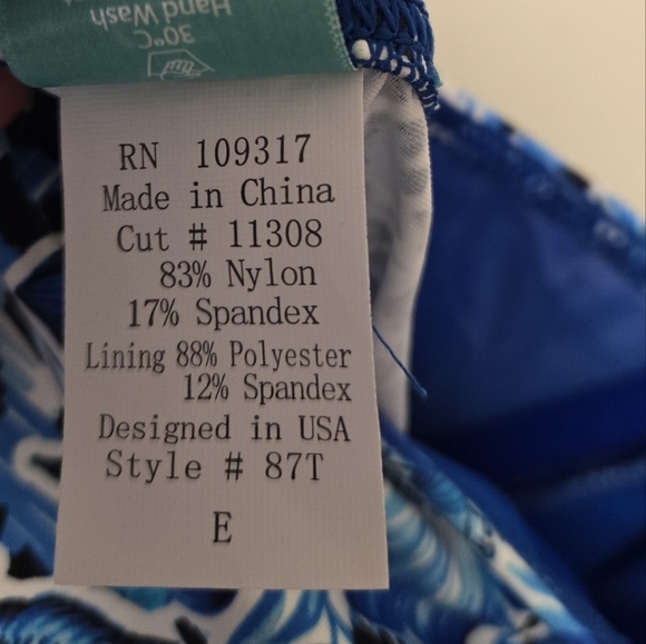 Sunsets Mia Tankini Top Bay Blues Floral E Cup - Picture 7 of 8